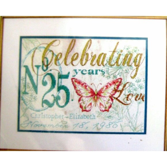 Cross Stitch Kit Dimensions Celebrating Anniversary Record Counted Wedding 12x9" - Picture 2 of 4